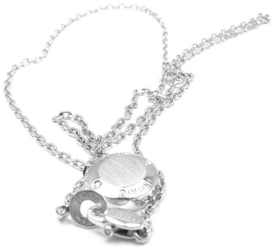 Authentic! Damiani Blasoni Diamond 18k White Gold Pendant Necklace - 8