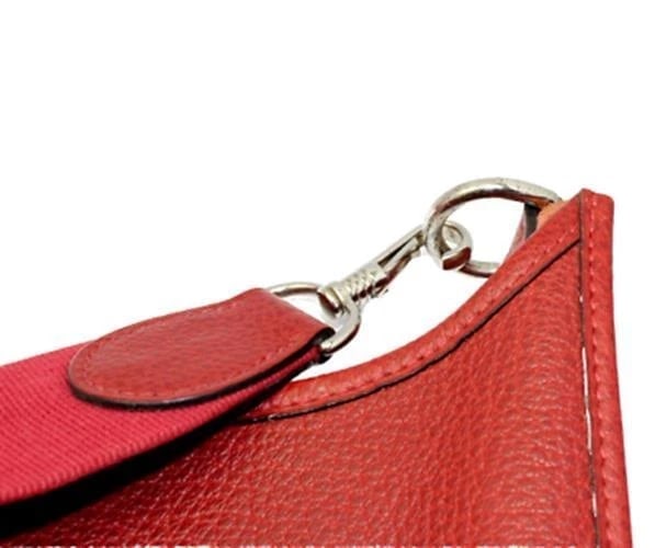 Authentic! Hermes Evelyne Brick Red Clemence Leather GM Handbag Purse - 5