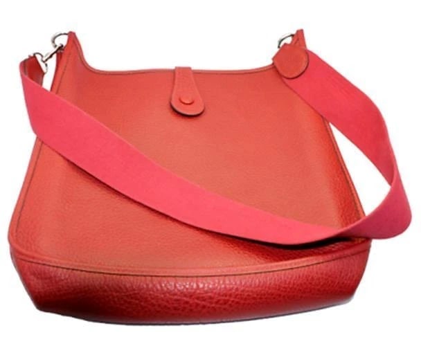 Authentic! Hermes Evelyne Brick Red Clemence Leather GM Handbag Purse - 7