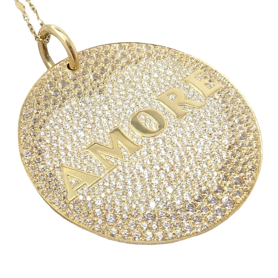 Pasquale Bruni 18k Yellow Gold Extra Large Diamond + Sapp Amore Pendant Necklace: Pasquale Bruni 18k Yellow Gold Extra Large Diamond + Sapp Amore Pendant Necklace About This Piece: About Pasquale Bruni: A piece of jewellery created by Pasquale Bruni is more than a simple precious