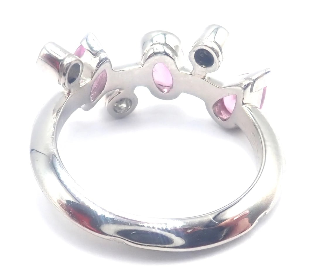Authentic! Cartier Meli Melo Platinum Diamond Pink Sapphire Band Ring Cert. - 6