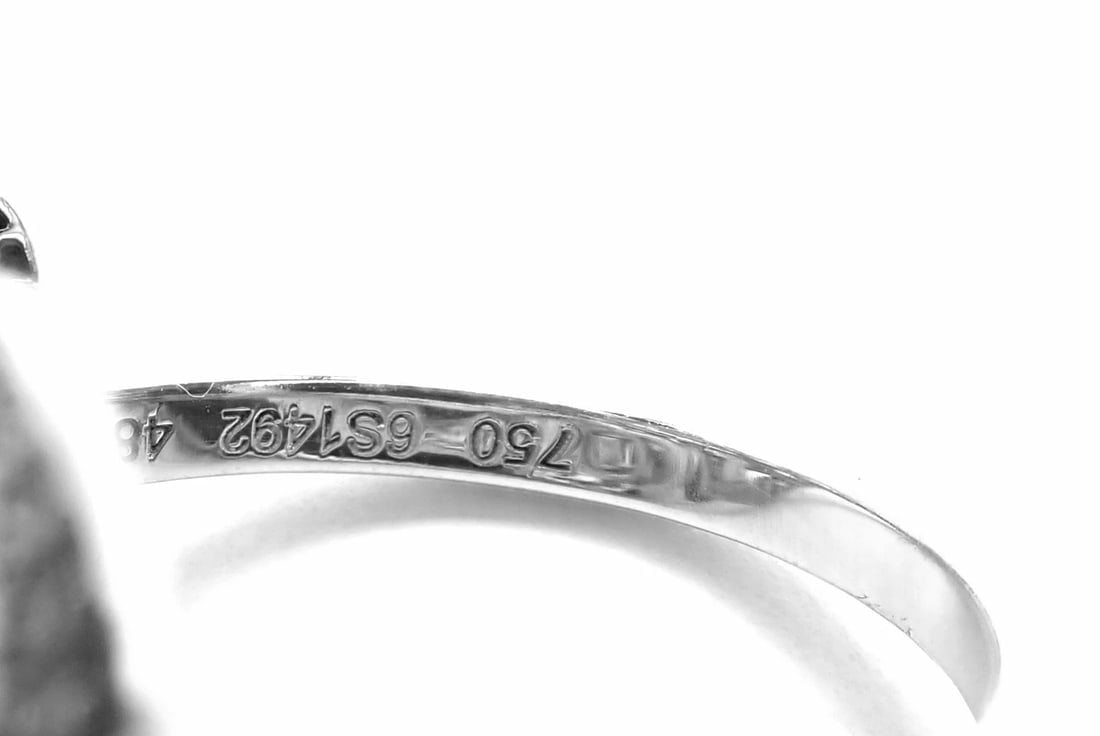 Authentic! Chanel Camellia Two Flower 18k White Gold Diamond Ring - 10