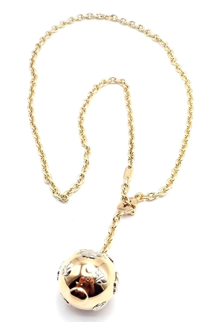 Authentic! Bulgari Bvlgari 18k Yellow Gold Butterfly Globe Pendant Link Chain - 5