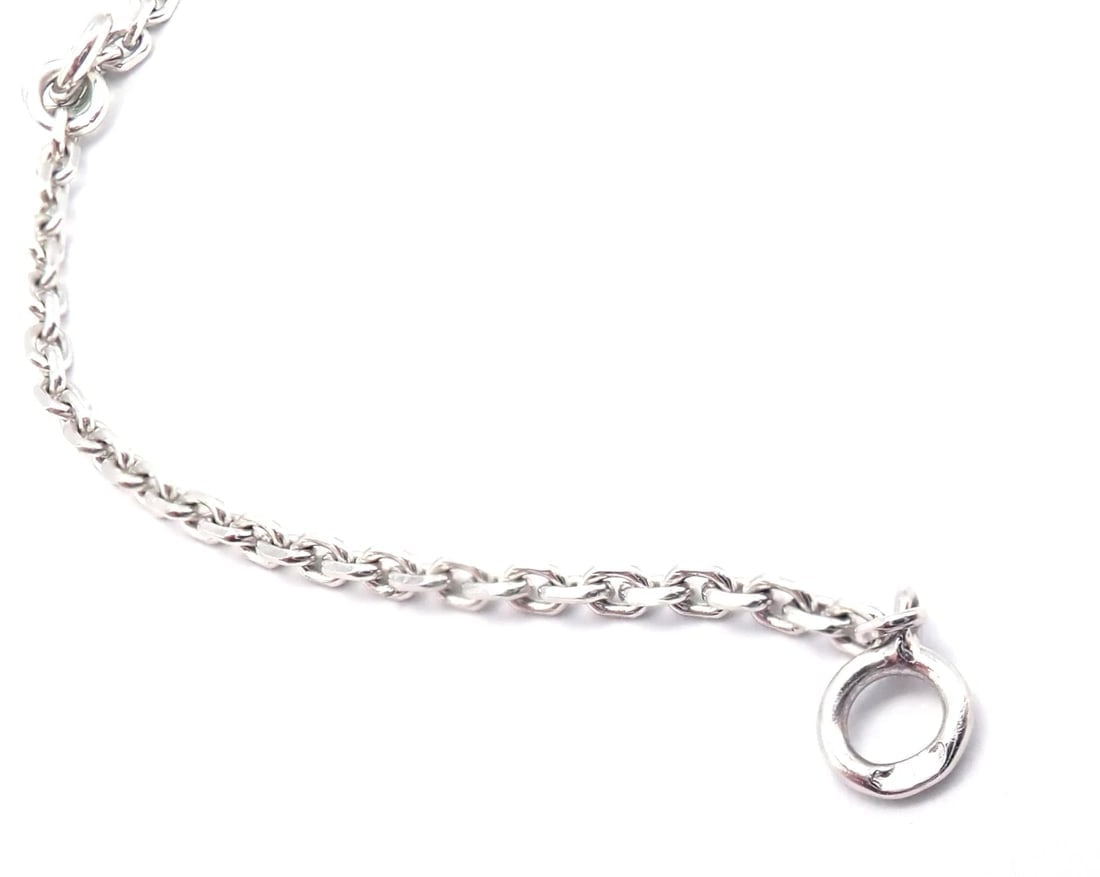 Authentic! Van Cleef & Arpels Alhambra 18k White Gold Pink Opal Necklace Cert. - 6