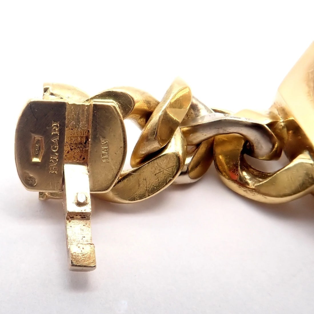 Rare! Bvlgari Bulgari 18k Gold Diamond Monete Antique Large Coin Link Bracelet - 8