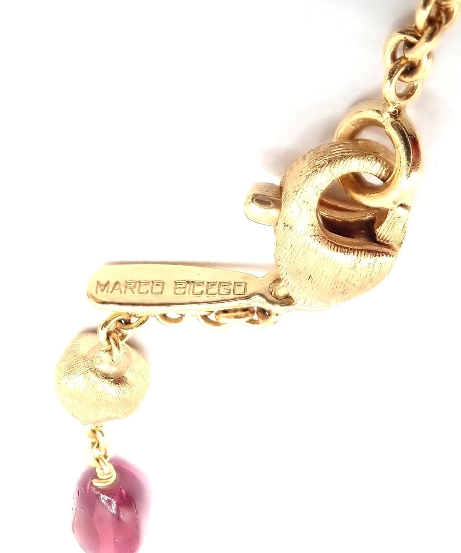 Authentic! Marco Bicego 18k Yellow Gold Amethyst Rhodolite Garnet 31" Necklace - 4