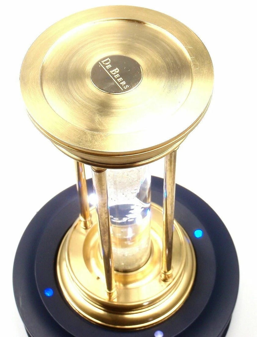 Very Rare! De Beers Limited Edition Millennium 2000 Diamond Brass Hourglass - 4