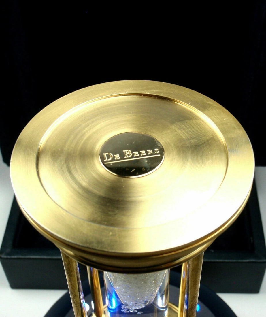 Very Rare! De Beers Limited Edition Millennium 2000 Diamond Brass Hourglass - 5