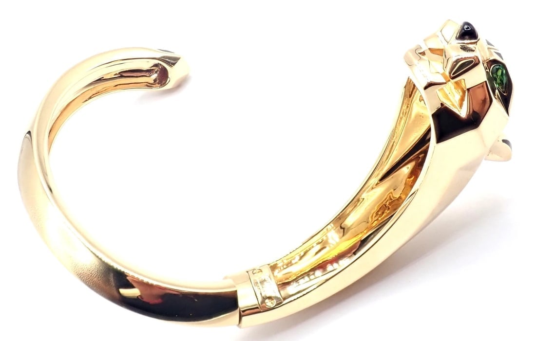 Authentic! Cartier Panther Panthere 18k Yellow Gold Bangle Bracelet Size 16 Cert - 9