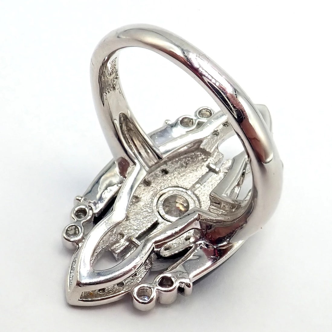 Vintage Estate Platinum Diamond 0.62ctw Onyx Ring sz 7.5 - 6