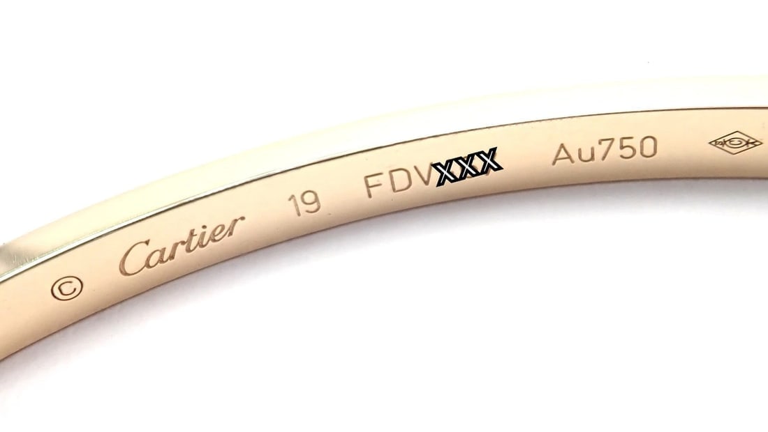 Cartier Love 18k Yellow Gold 10 Diamond Small Model Bangle Bracelet Sz 19 Cert. - 5