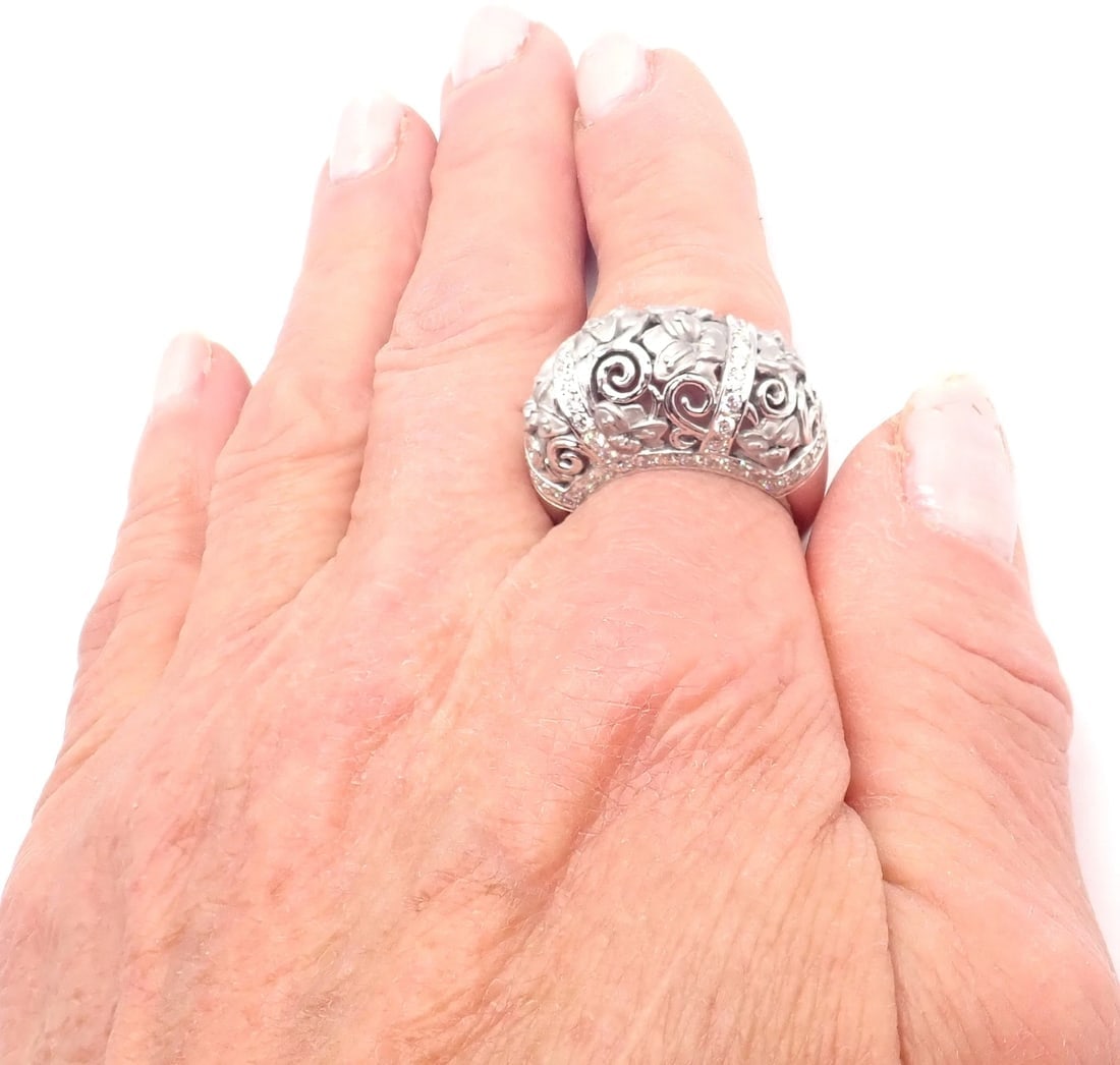 New! Authentic Carrera Y Carrera Taj Mahal 18k White Gold Diamond Ring Cert. - 7