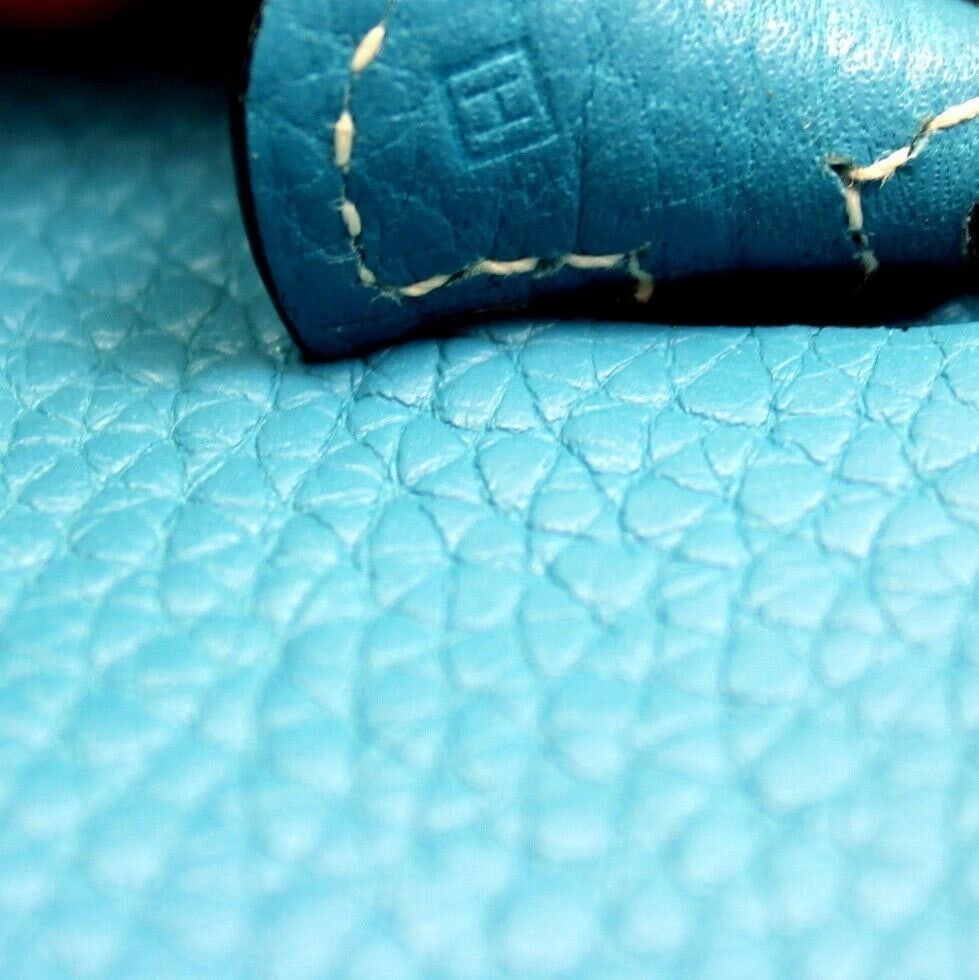 Authentic! Hermes Evelyne Blue Jean Clemence Leather PM Handbag Purse - 4