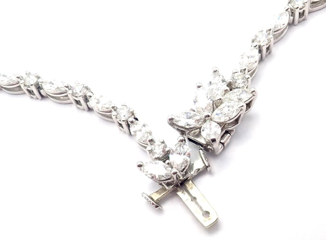 Tiffany & Co Victoria Platinum 15.92ct Diamond Mixed Cluster Necklace Paper - 13