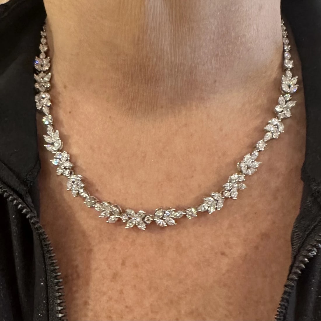 Tiffany & Co Victoria Platinum 15.92ct Diamond Mixed Cluster Necklace Paper - 14