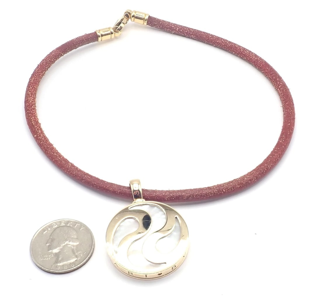 Bvlgari Bulgari Optical Illusion 18K Gold Steel Spinning MOP Pendant Necklace - 9