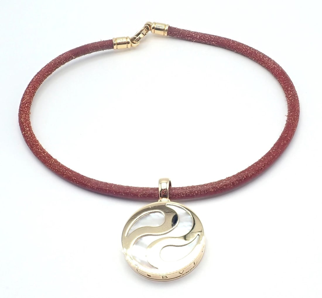 Bvlgari Bulgari Optical Illusion 18K Gold Steel Spinning MOP Pendant Necklace - 3
