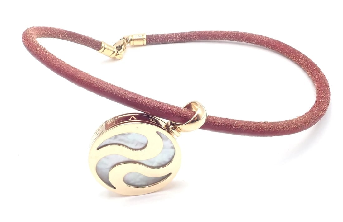 Bvlgari Bulgari Optical Illusion 18K Gold Steel Spinning MOP Pendant Necklace - 8