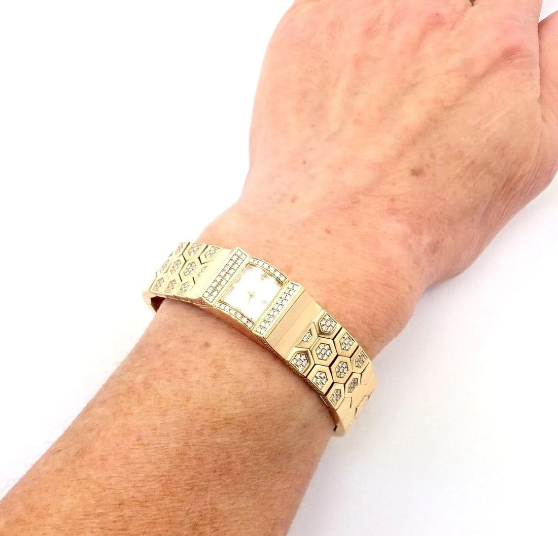 Authentic! Van Cleef & Arpels Ludo Swann 18k Yellow Gold Diamond Watch Papers - 12