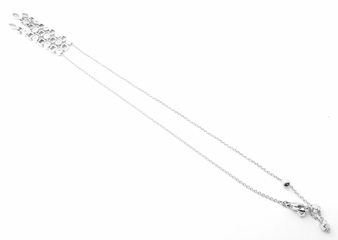 Authentic! Bvlgari Bulgari 18k White Gold Lucea Diamond Pendant Necklace - 6