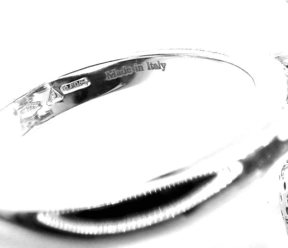 Authentic! Damiani Diamond Flower 18k White Gold Cocktail Ring - 6