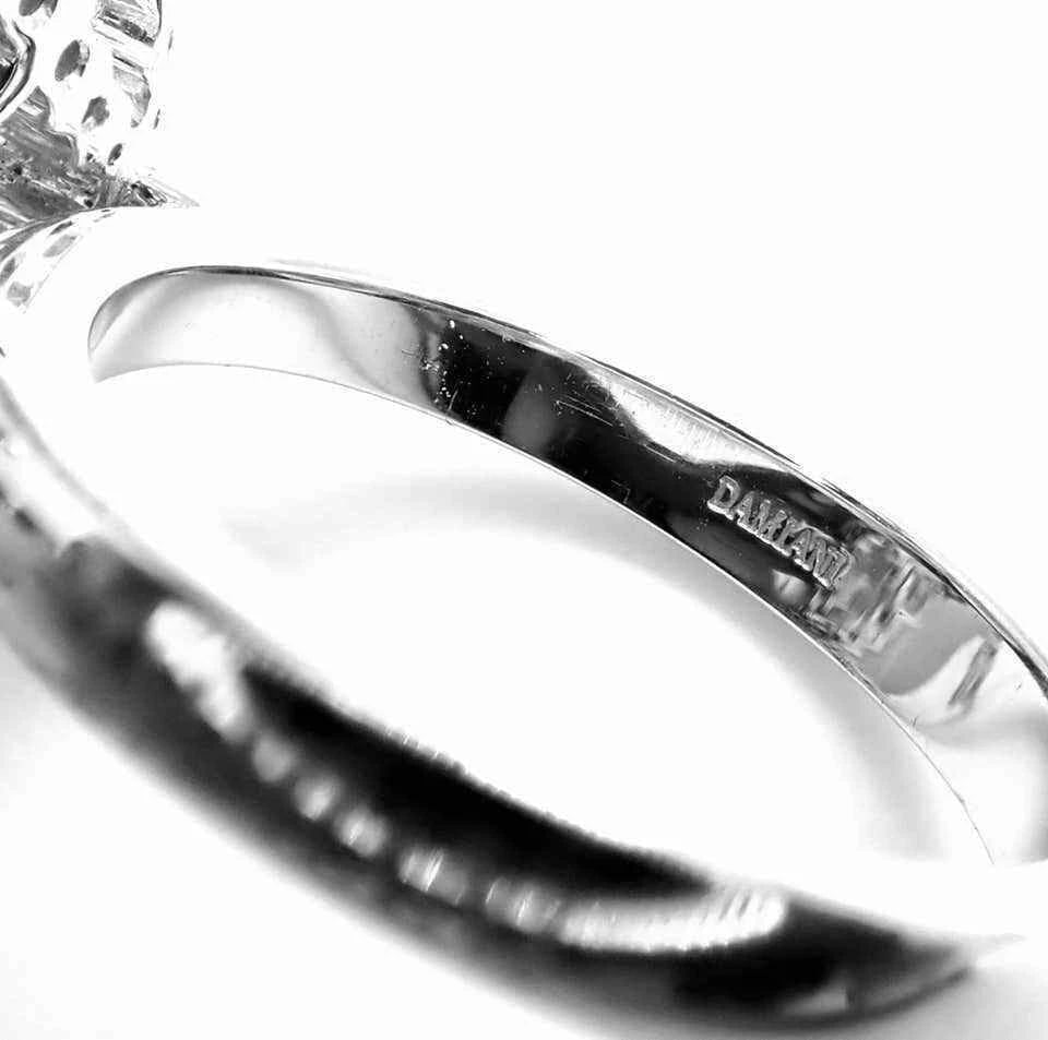 Authentic! Damiani Diamond Flower 18k White Gold Cocktail Ring - 7