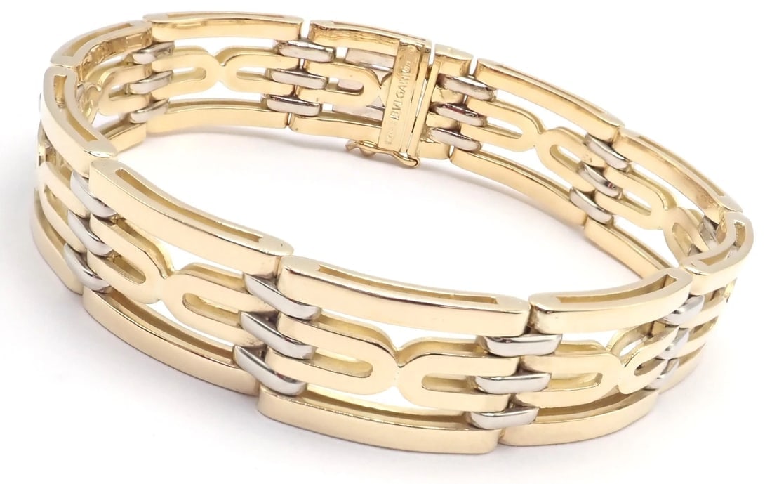 Authentic! Vintage Bvlgari Bulgari 18k Yellow Gold Link Bracelet - 11