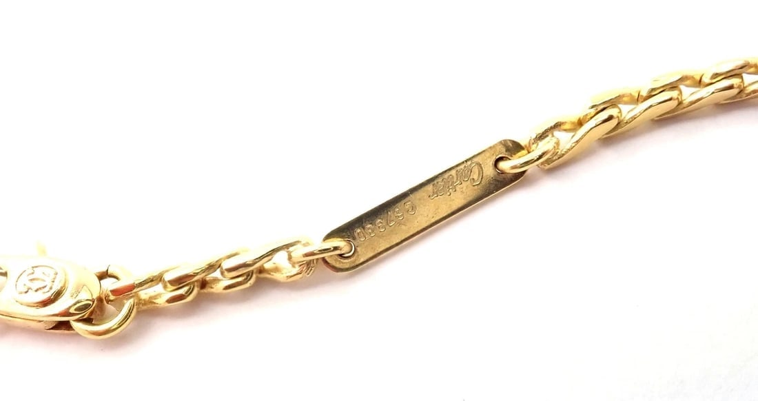 Authentic! Cartier 18k Yellow White Gold Double Heart Pendant S Chain Necklace - 8