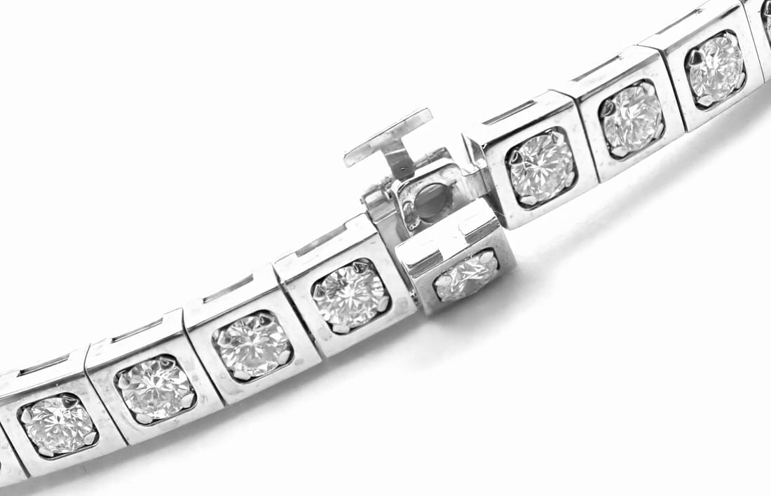 Rare! Authentic Cartier Tectonique 18k White Gold Diamond Tennis Necklace - 8