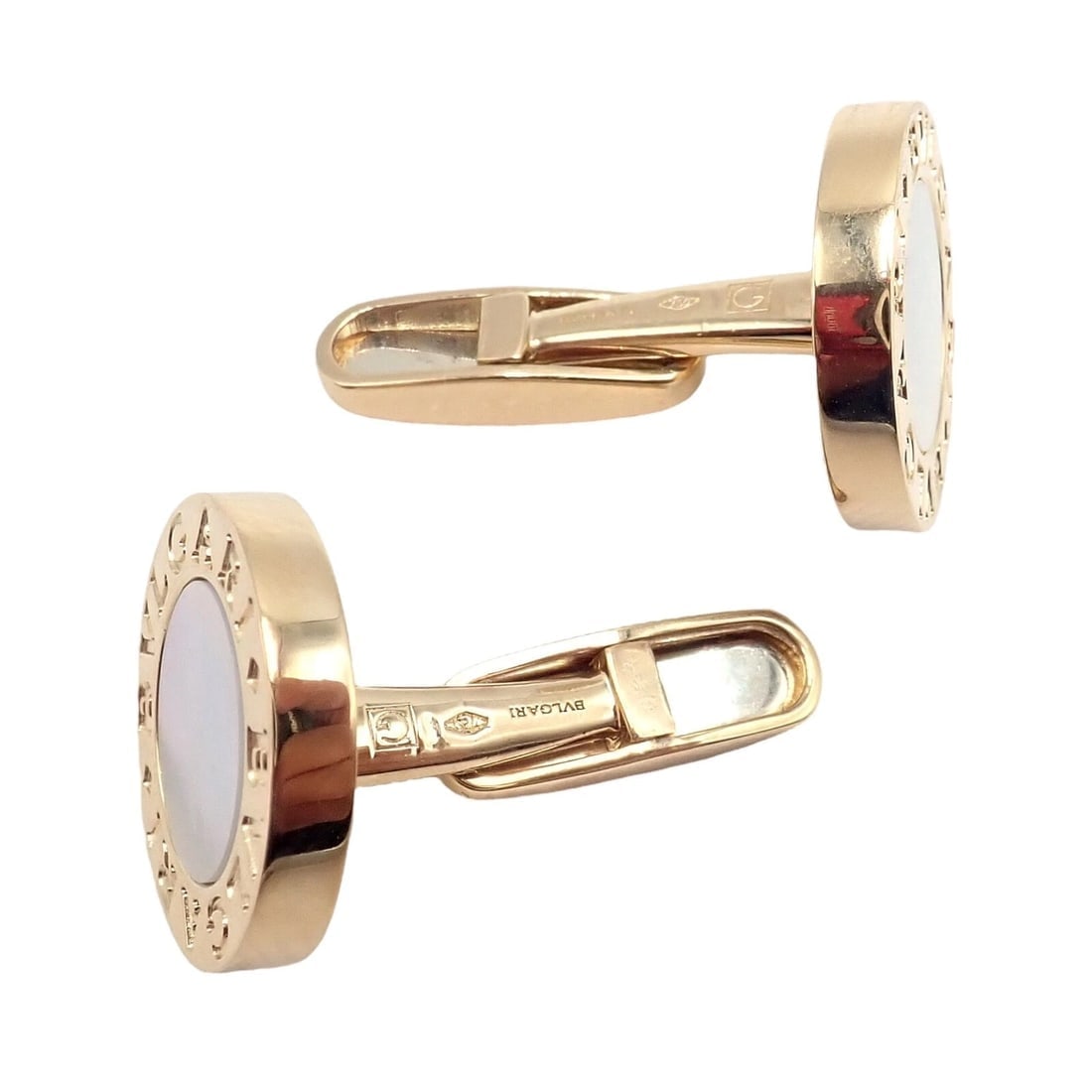 Authentic! Bvlgari Bulgari 18k Yellow Gold Multicenter Cufflink Kit Set - 11