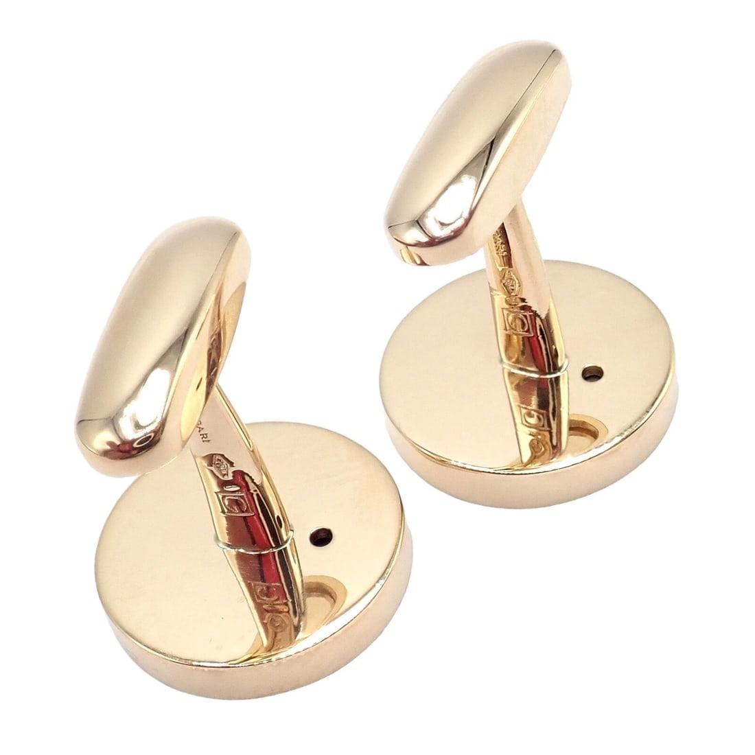 Authentic! Bvlgari Bulgari 18k Yellow Gold Multicenter Cufflink Kit Set - 3