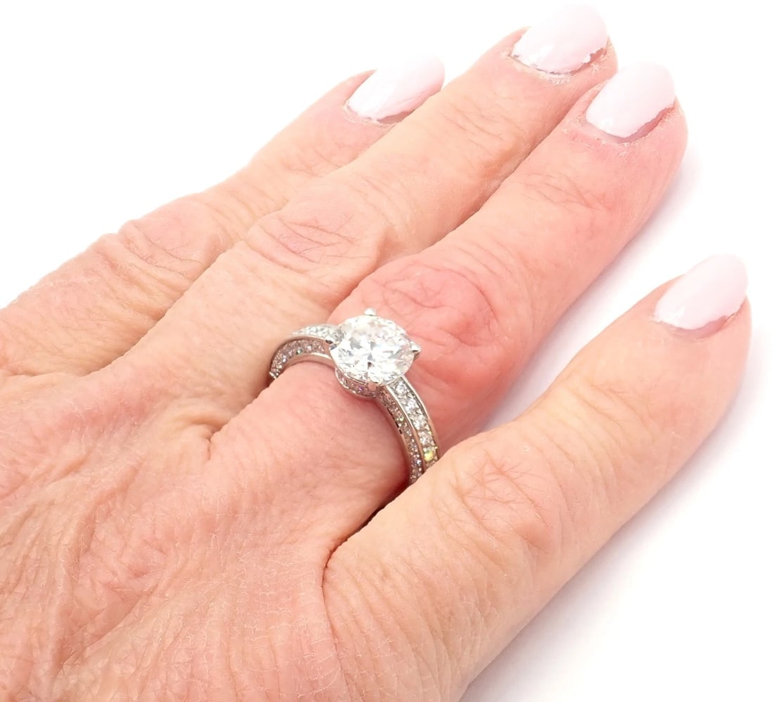 Authentic! Bulgari Bvlgari Platinum 4.04ct VS1 F Diamond Engagement Ring GIA - 5