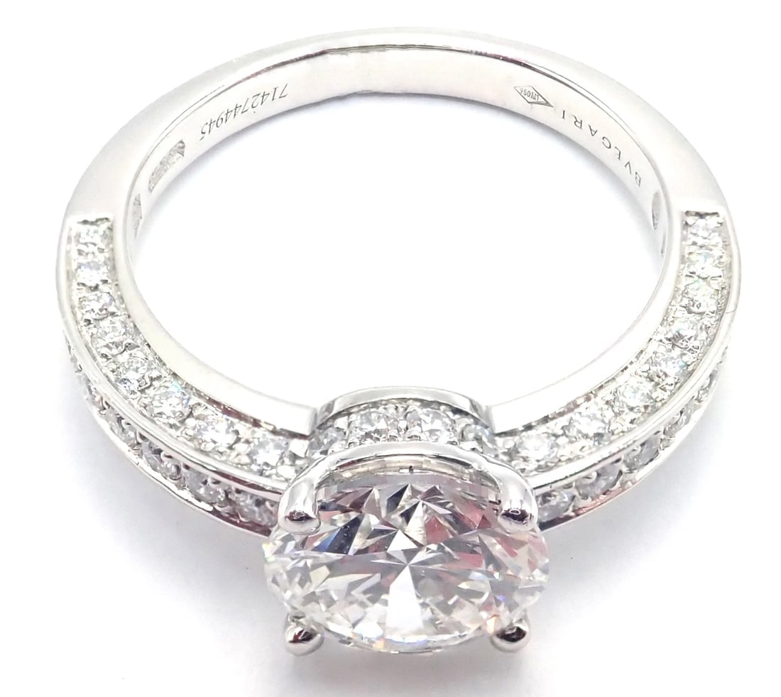 Authentic! Bulgari Bvlgari Platinum 4.04ct VS1 F Diamond Engagement Ring GIA - 7