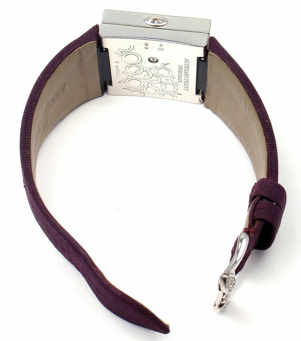Rare! Authentic Audemars Piguet Danae 18k White Gold Diamond Satin Ladies Watch - 11