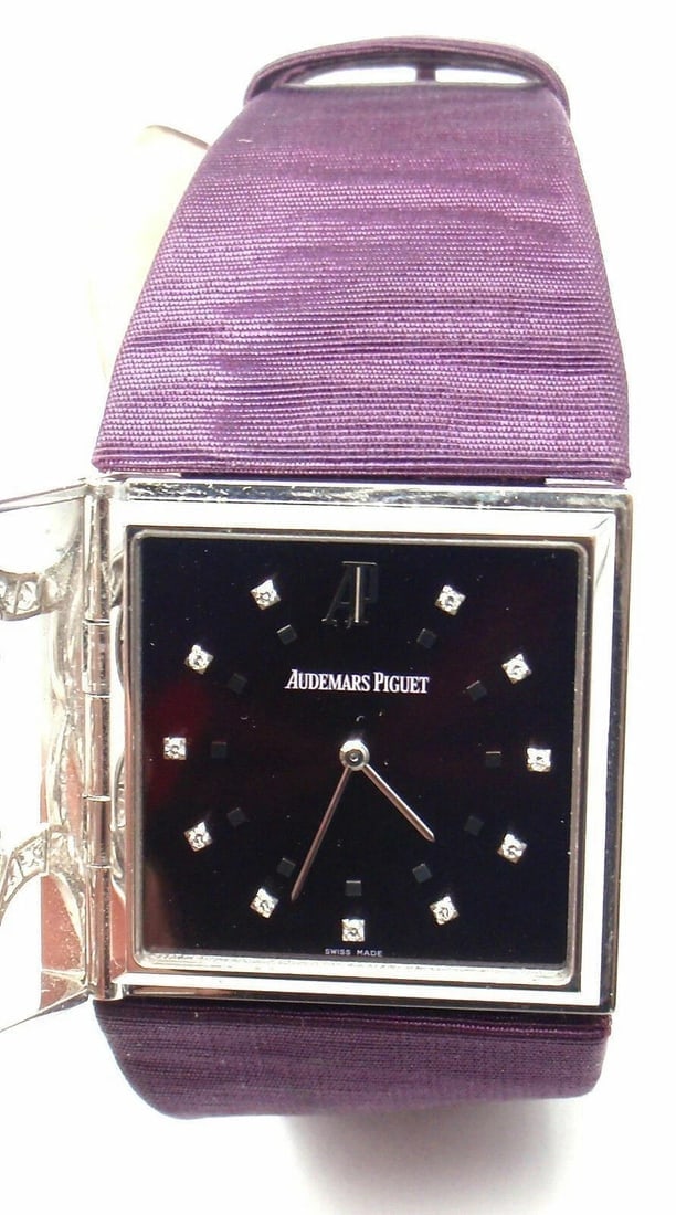 Rare! Authentic Audemars Piguet Danae 18k White Gold Diamond Satin Ladies Watch - 7