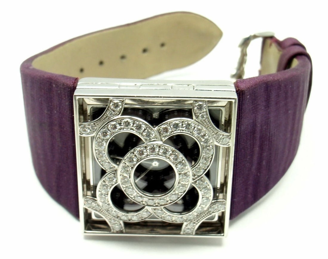 Rare! Authentic Audemars Piguet Danae 18k White Gold Diamond Satin Ladies Watch - 8