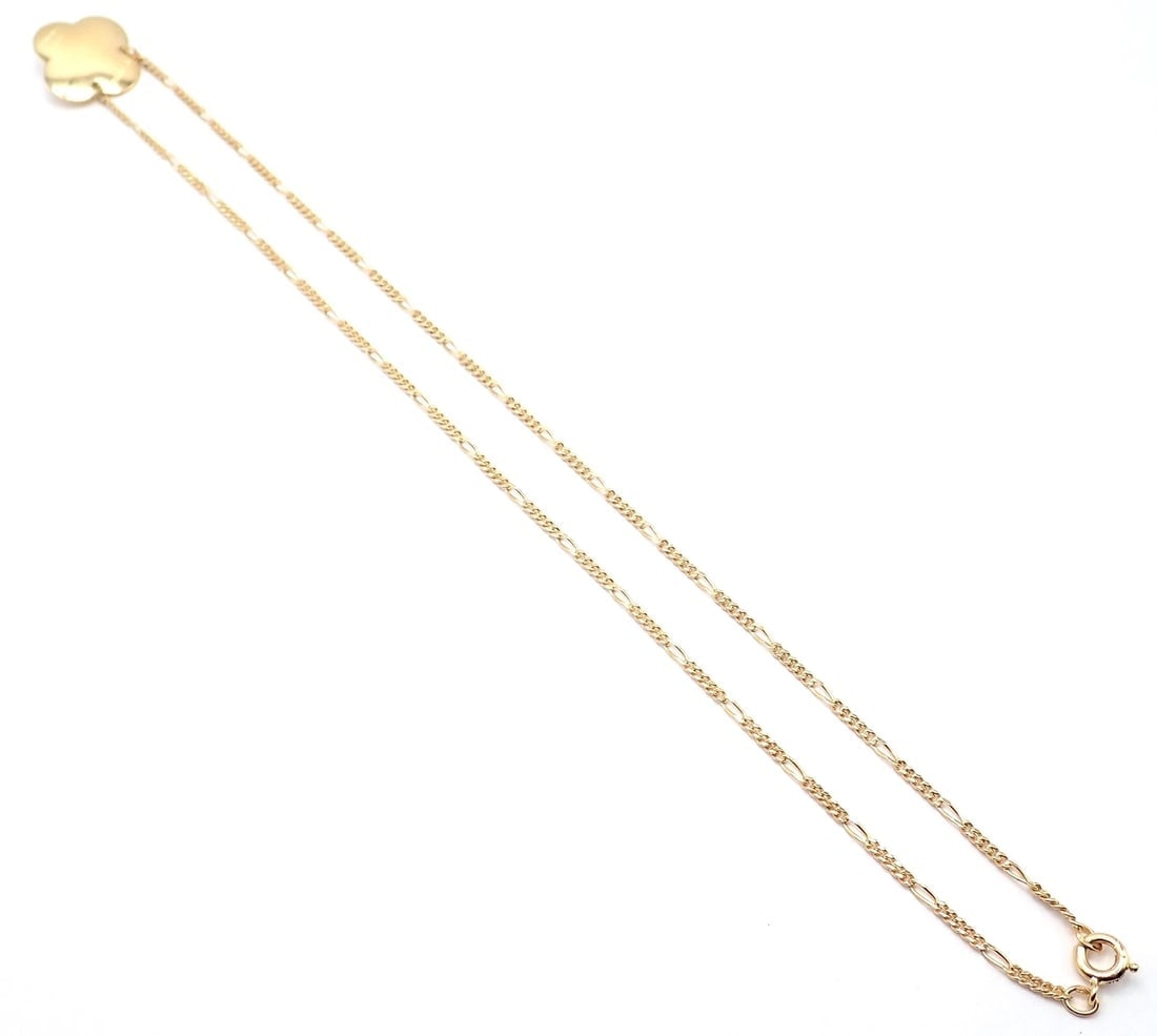 Authentic! Vintage Cartier 18k Yellow Gold Diamond Heart Clover Pendant Necklace - 9
