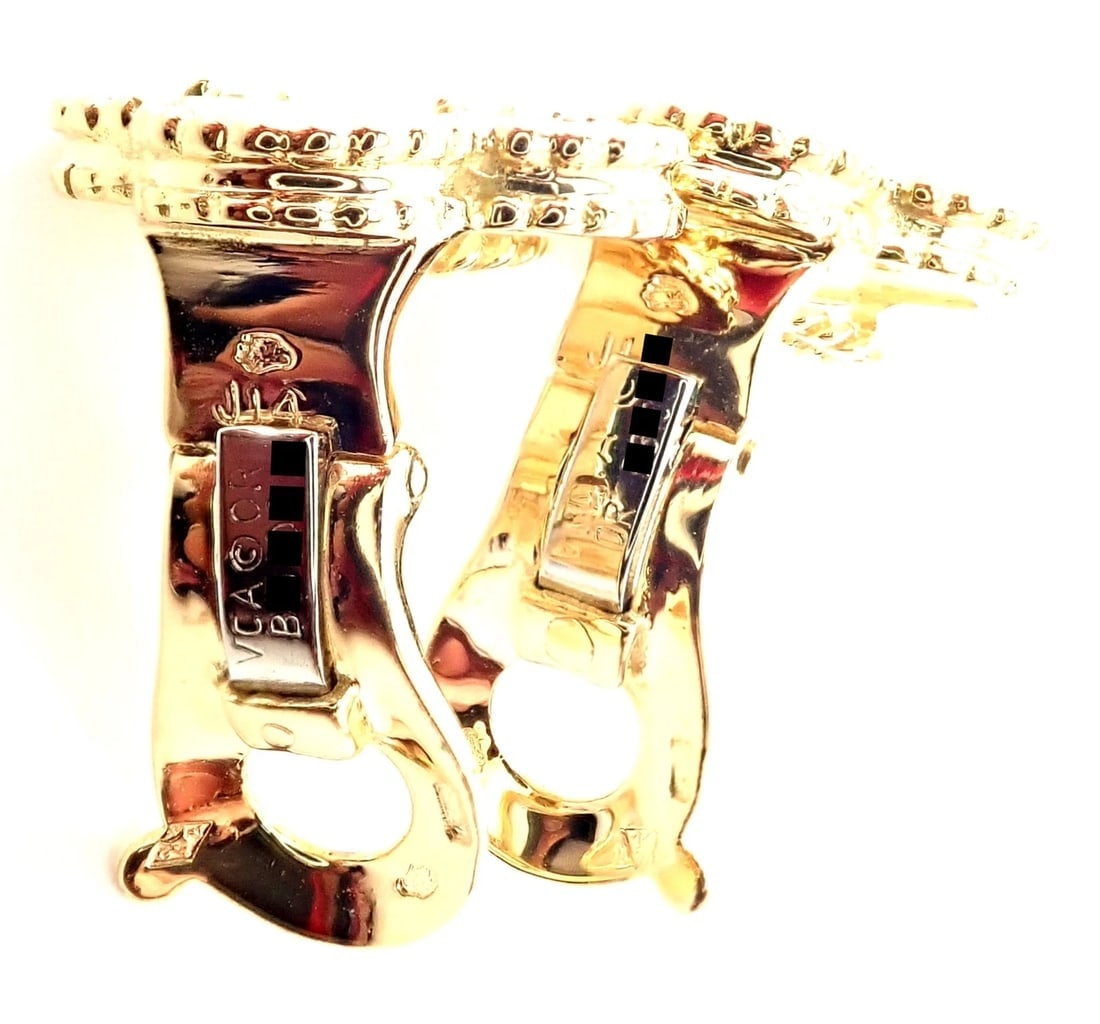 Rare! Van Cleef & Arpels Vintage Alhambra 18k Yellow Gold White Coral Earrings - 11