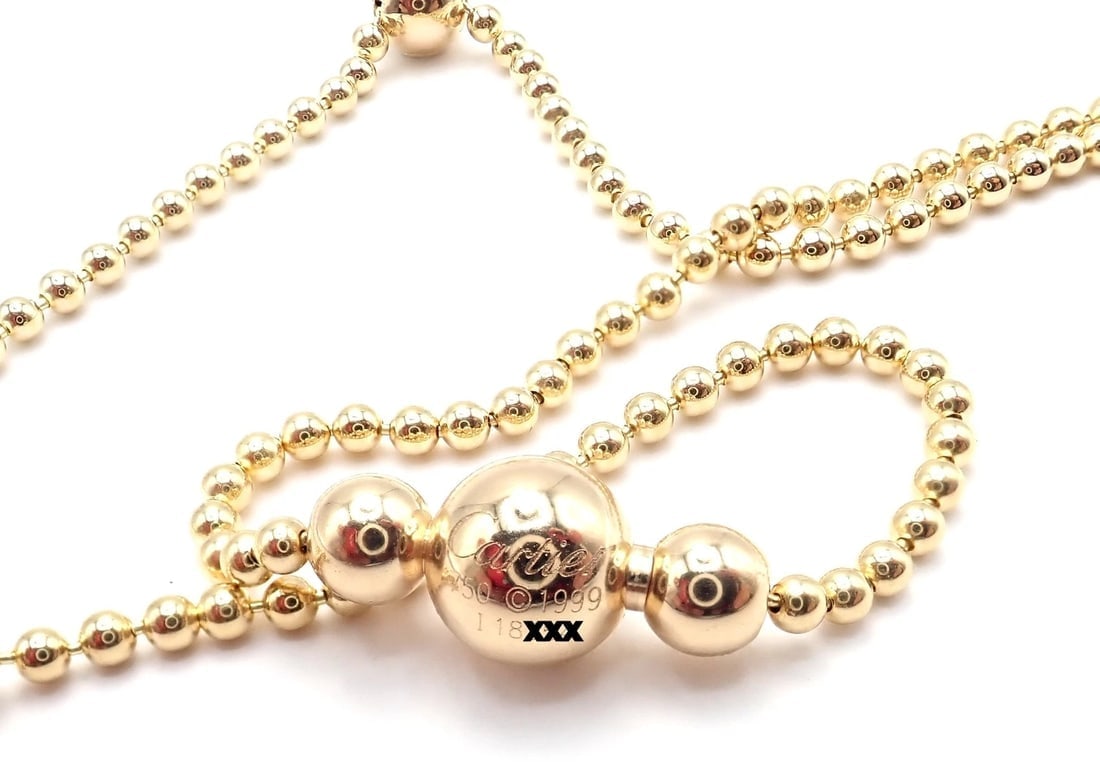 Authentic! Cartier Draperie de Decollate 18k Yellow Gold Diamond Necklace - 12