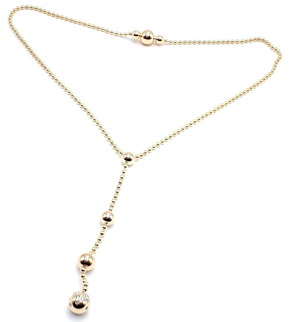 Authentic! Cartier Draperie de Decollate 18k Yellow Gold Diamond Necklace - 2