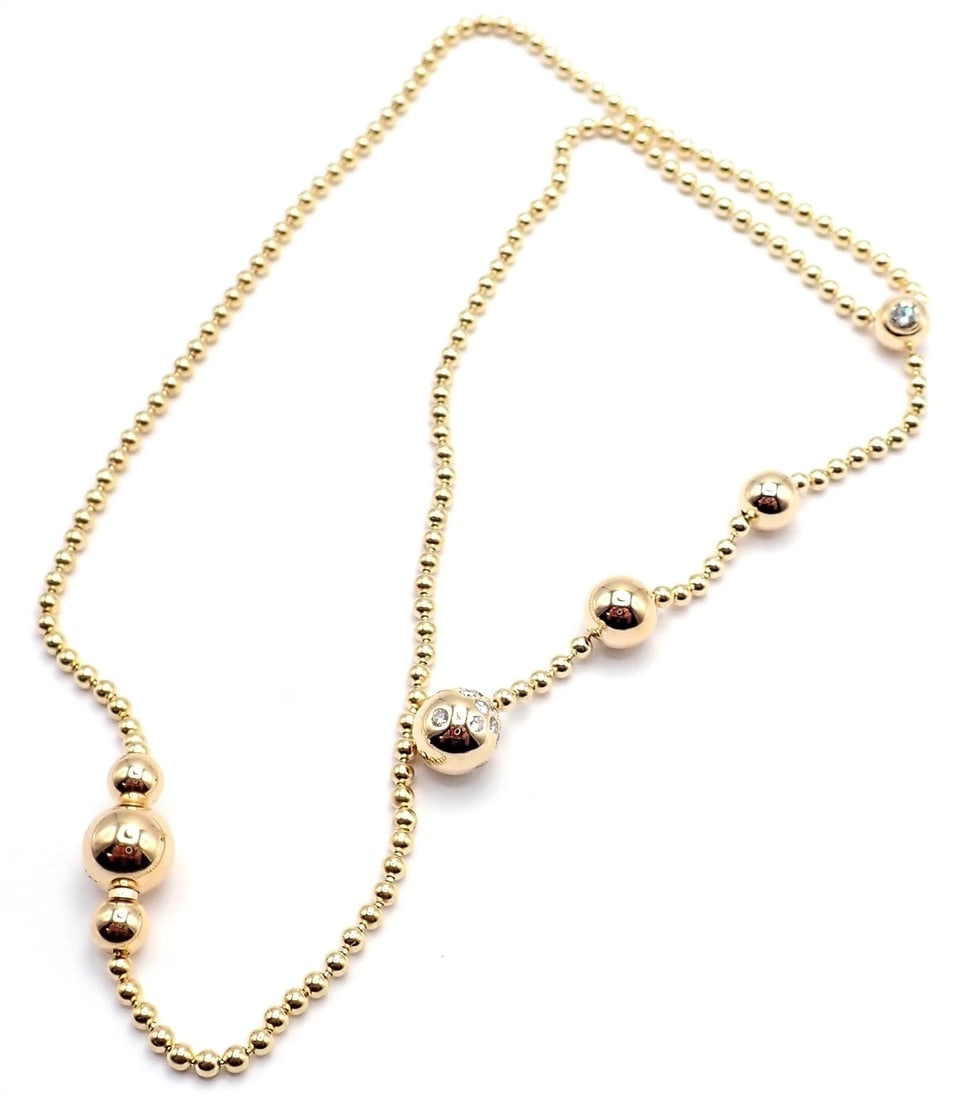Authentic! Cartier Draperie de Decollate 18k Yellow Gold Diamond Necklace - 6