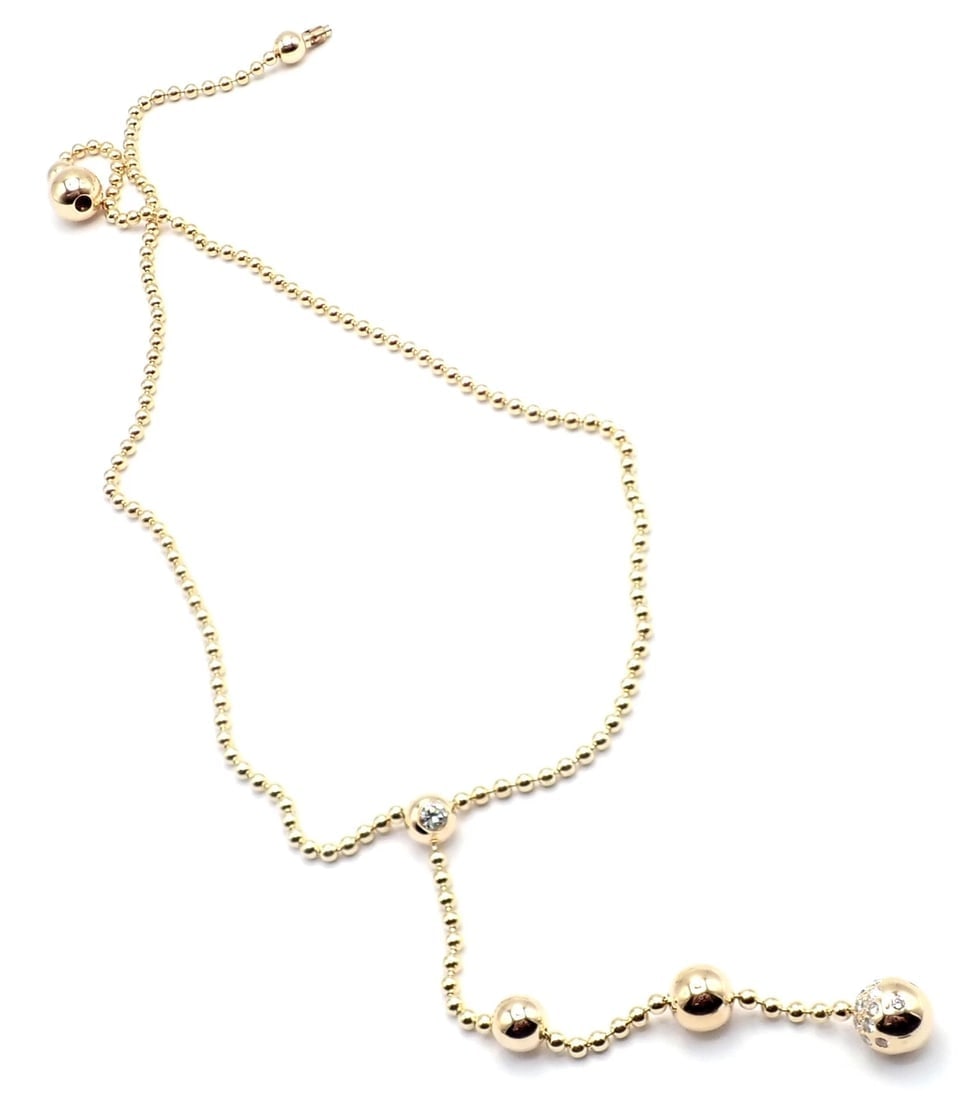 Authentic! Cartier Draperie de Decollate 18k Yellow Gold Diamond Necklace - 8