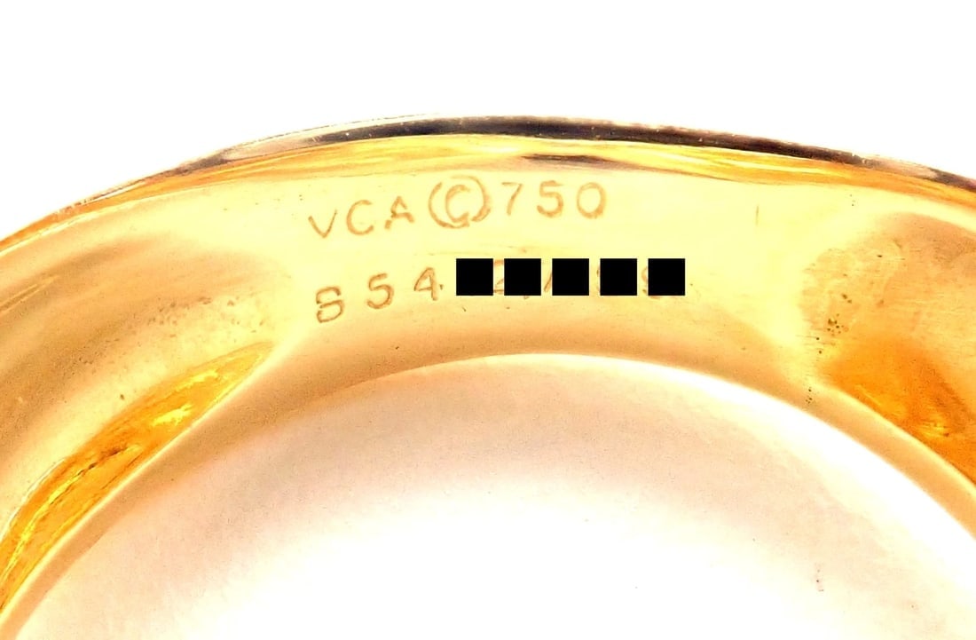 Rare! Authentic Van Cleef & Arpels 18k Yellow Gold Diamond Bow Design Band Ring - 10