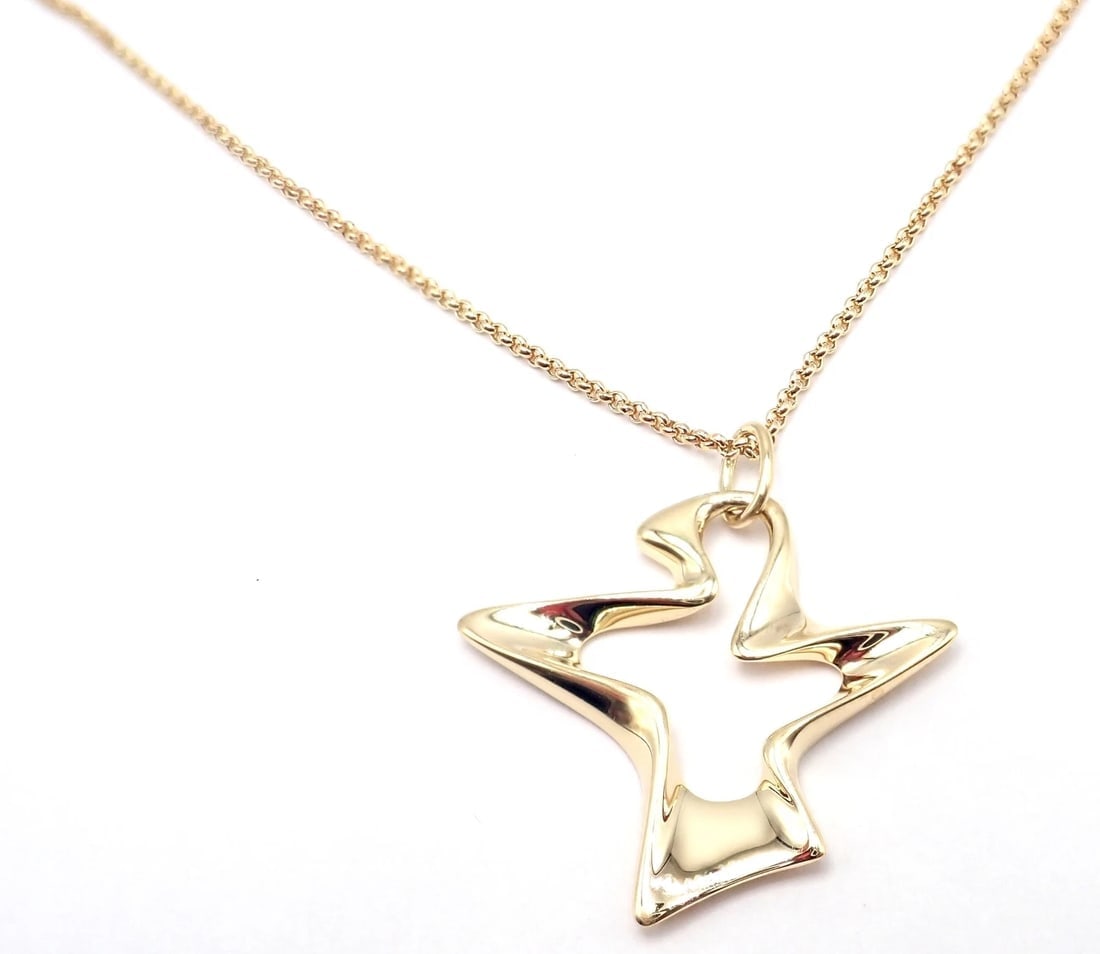 Authentic! Georg Jensen Bird 18K Yellow Gold Pendant Necklace 2000 - 11