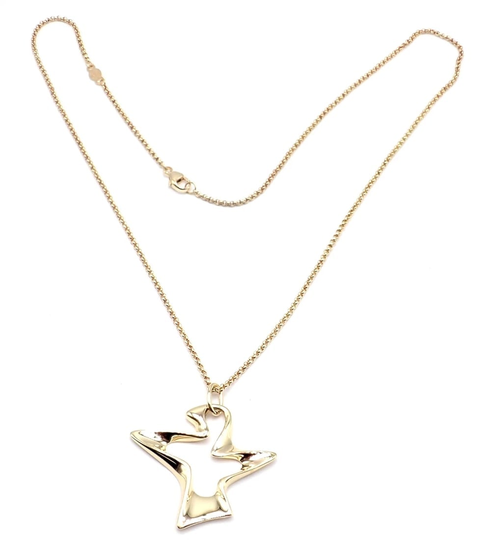 Authentic! Georg Jensen Bird 18K Yellow Gold Pendant Necklace 2000 - 3