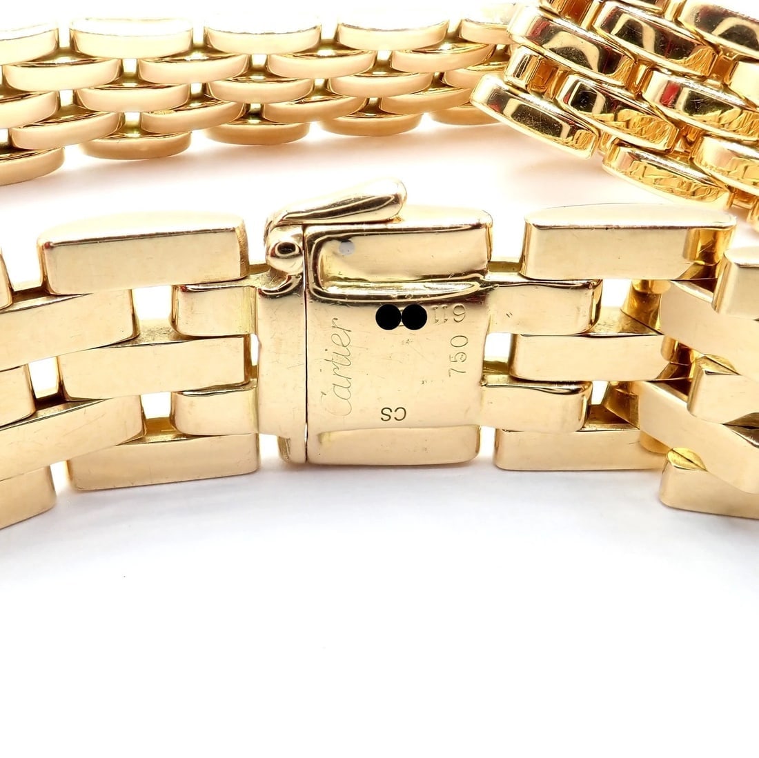 Cartier 5 Row Maillon Panther Panthere 18k Yellow Gold Wide 20" Long Necklace - 4