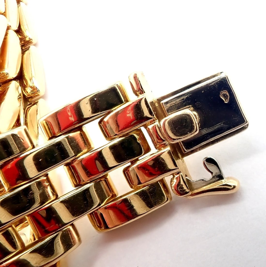 Cartier 5 Row Maillon Panther Panthere 18k Yellow Gold Wide 20" Long Necklace - 5