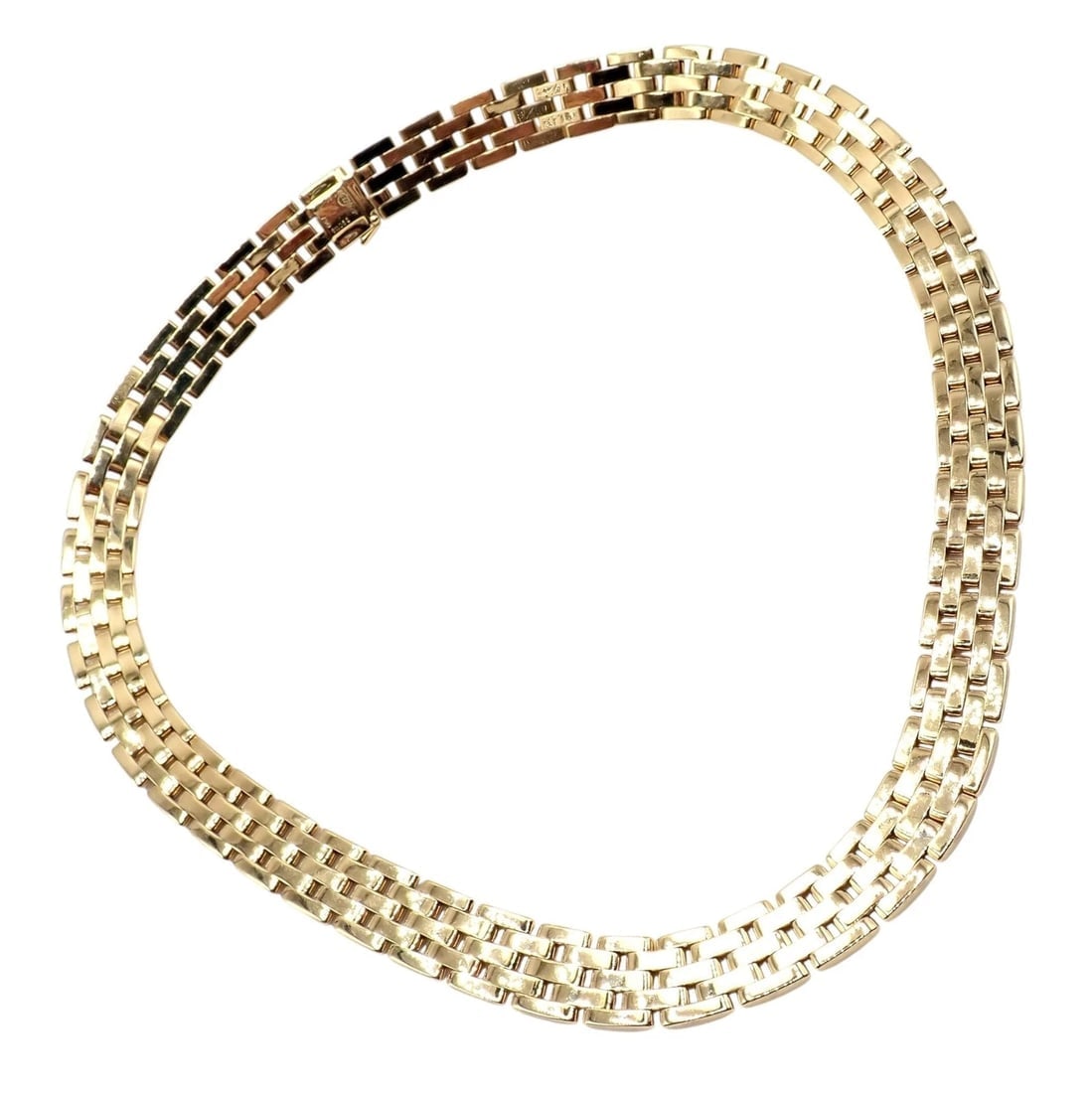 Cartier 5 Row Maillon Panther Panthere 18k Yellow Gold Wide 20" Long Necklace - 7