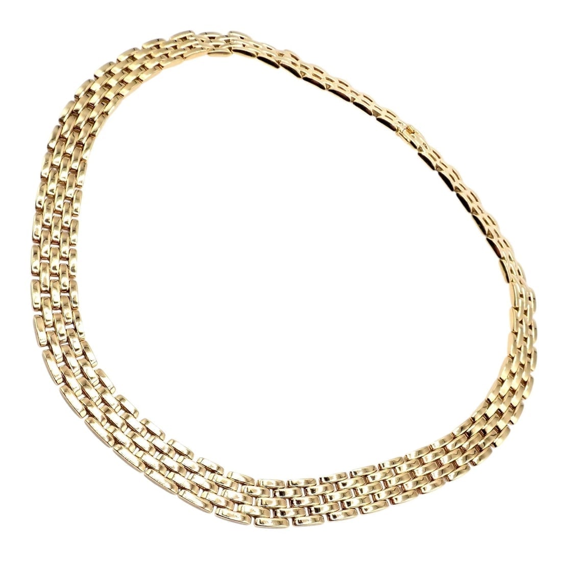Cartier 5 Row Maillon Panther Panthere 18k Yellow Gold Wide 20" Long Necklace - 8