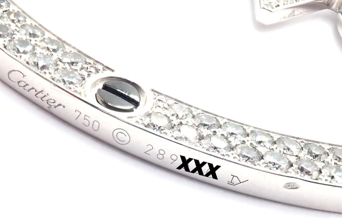 Authentic! Cartier 18k White Gold Diamond Ceramic Large Love Pendant Necklace - 8